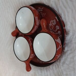 3 Piece Peru Tray & Soup Mugs  Unique‎  New